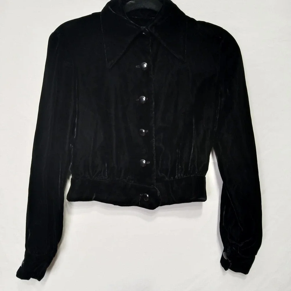 VTG 60s-70s ILGWU Int. Ladies Garment Workers Union SZ 9 velvet Bolero Jacket